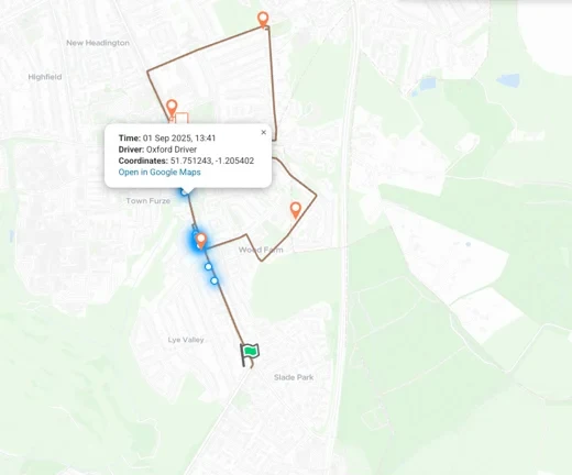 Driver location history now appears as GPS breadcrumbs in Tarot Routing
