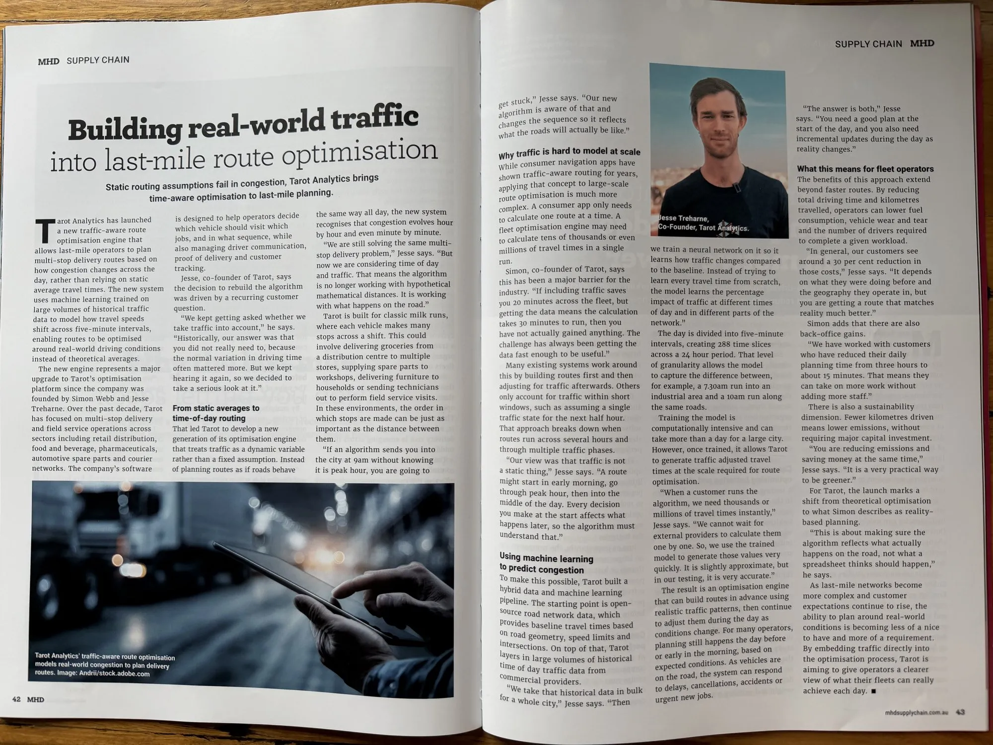 Building real-world traffic into last-mile route optimisation featured in MHD Supply Chain February 2026