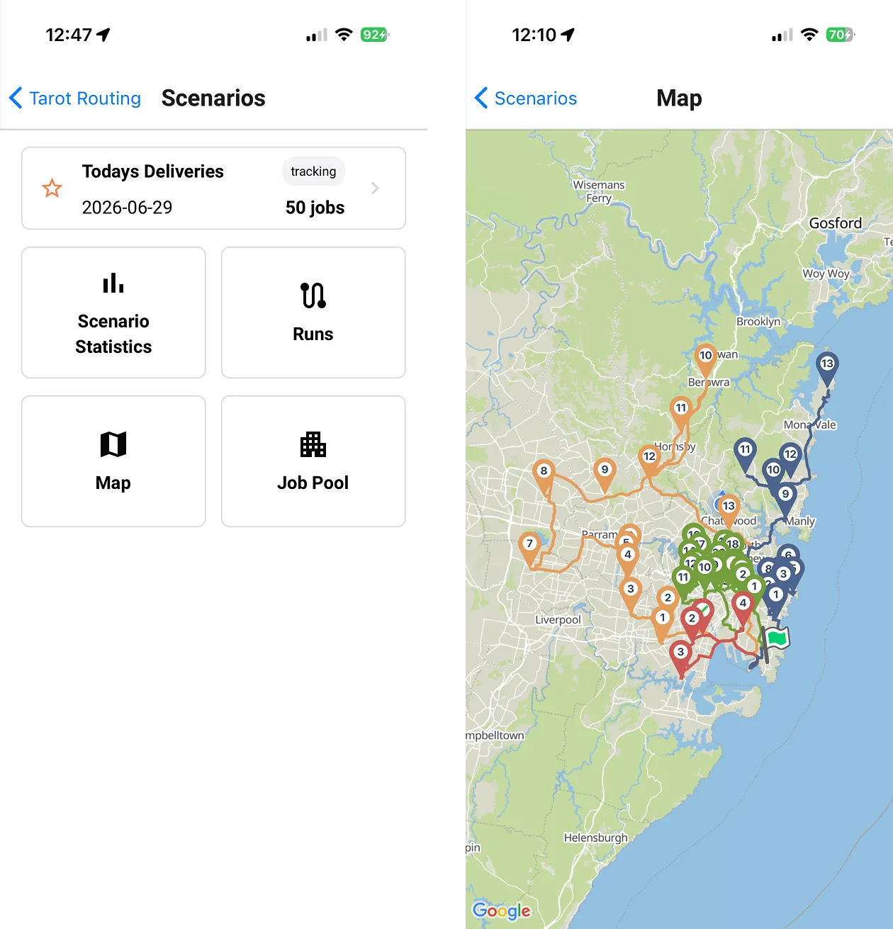 Planner Mode logged in and Scenario Map