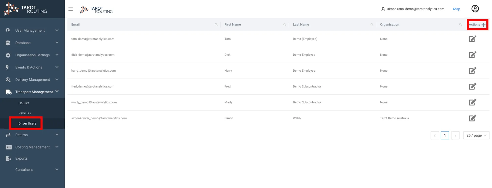 Tarot Routing Driver Users Admin Panel