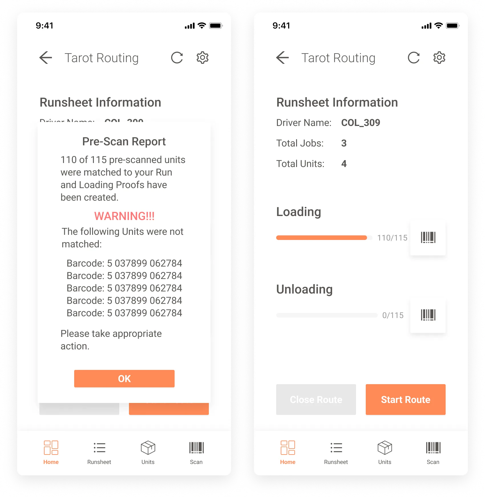 Tarot Driver App - Pre-Scan Report